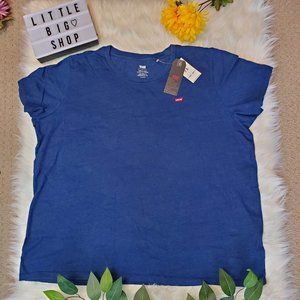 Woman's Blue Levi's Logo Short Sleeve Tee Sz 3X